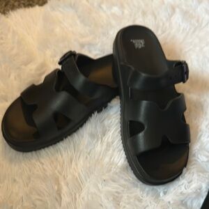 Wild Fable Black Slide Sandals with H-Strap Design